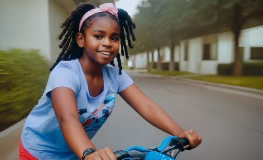girl riding a bike